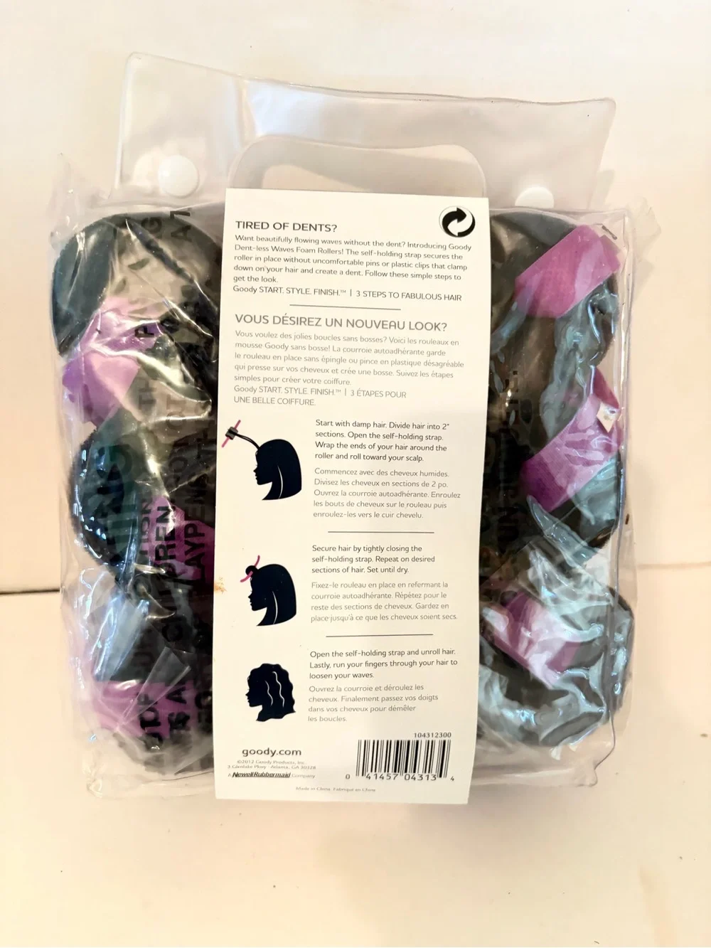 Goody Dent Less Waves Jumbo Foam Rollers No Hard Plastic Clamps